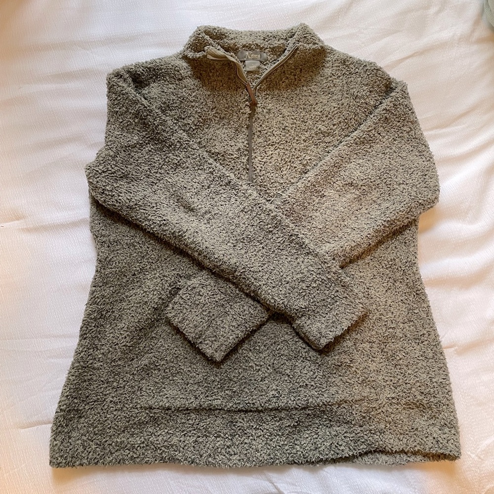 Olive Green Sherpa Pullover